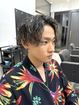 メンズ ラピス 横浜店(Men’sLapis)&nbsp;波巻きパーマ×ホワイトハイライト