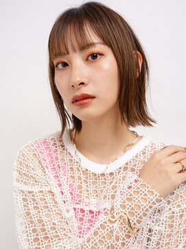 コージークルー(cozy creww) 切りっぱなしボブ セミディ シアーカラー美髪*