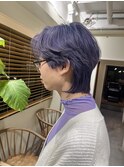 ラベンダーパープル×リーフカット