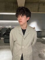 リール(rire) rireベリーショートダークアッシュニュアンスパーマ韓国マッシュ