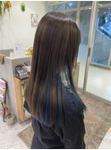 グレージュ×コバルトブルー