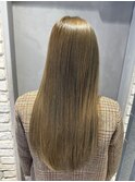 三軒茶屋_レディース_ロング_オリーブベージュ_ストレート_小顔