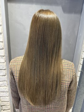 アース 三軒茶屋店(HAIR&MAKE EARTH) 三軒茶屋_レディース_ロング_オリーブベージュ_ストレート_小顔