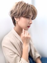 ワンバイジエクト 梅田&nbsp;似合わせショート/細めハイライト/くすみベージュ/ショートボブ