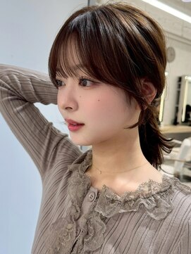 エジョン 八幡山店(Aejon) 八幡山レイヤーカット韓国ダブルカラー顔周り前髪カットボブ