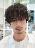 大分シャドウパーマメンズカットラウンドマッシュツーブロック