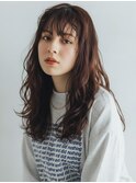 ゆる巻きパーマ/20代30代40代◎ロング/前髪あり/暗髪赤羽