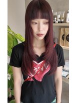 マル 薬院浄水店(MAR.co)&nbsp;ブリーチ無し赤髪カラー×ロングレイヤー