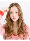 20代シースルーハイライト外国人カラーナチュラルパーマ