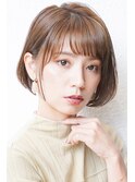 前下がりボブ・  内巻きワンカール・  ボブショート・暗髪