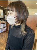 ウルフカット×インナーカラー