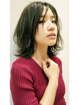 アン たまプラーザ(un) くびれ外ハネミディアム【たまプラーザ髪質改善オージュア認定】