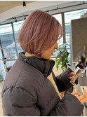 スモーキーピンクが可愛いボブ!_smoky mellow pink_