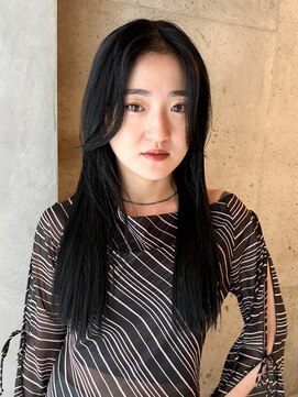 ニール(nier) ロングスタイルかきあげタイトブラックカラー中区袋町