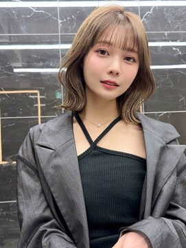 サイン 渋谷(SIGN) 韓国ヘアーハッシュカットレイヤーカットグレージュブリーチ無し