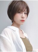 say.イメチェン外ハネボブ美髪ワイドバングマロンベージュ艶髪