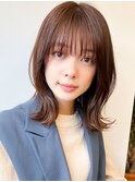 韓国風エギョモリくびれ外ハネ大人可愛い小顔レイヤーカット