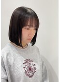 【寺本】シンプルボブぱっつん前髪シアーバング