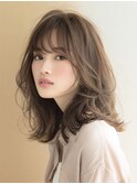 アプリコットオレンジハイライトカラーサーフカール夏くびれヘア
