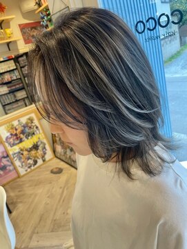 ヘア メイク ココ(hair make coco) ４レベルのベースにホワイトハイライト★