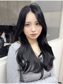 黒髪/オリーブグレー/小顔/ココアベージュ/レイヤーカット