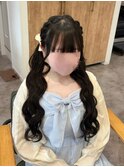 編み込みツインテール/推し活ヘア/横浜ヘアメ