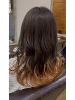 リドルヘアー 石井町店(Riddle HAIR)&nbsp;チョコレートブラウン/グラデーションカラーオレンジ