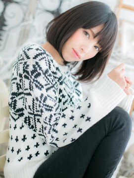 モッズヘア 越谷(mod's hair) *mod's越谷*黒髪ボブx斜めバングの大人クラシカルd!