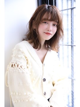 ノンダメージサロン ステラバイボヌール(Stella by Bonheur) 【ノンダメージサロンStella】エアリーミディウルフのパーマヘア