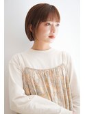 大人可愛い20代30代40代黒髪前下がりショートボブ丸みショート