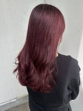 ジュエ ヘアー デザイン(Jue hair design) 暖色 チェリーレッドカラー