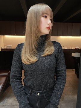 ディーン 豊橋(DEAN) レイヤーカット　ミルクティーベージュ　ブリーチ　ハイトーン