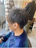MEN'S HAIRアッシュブラックのウルフカルマパーマ