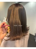 ブリーチカラーで作るsheer beige