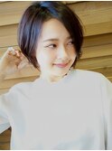前髪なしショートヘア　小顔