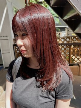 ラレイ ハラジュク(Lalei harajuku) 【白石】ブリーチなしワインレッド韓国レイヤー暖色原宿学割