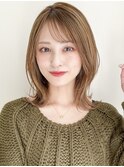 前髪サイドバングエアリーカール似合わせカットボブウルフ