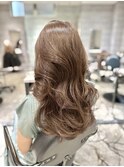 20代30代ブリーチ無しカラー くすみベージュ レイヤーカット