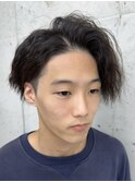 縦落ちツイストスパイラル/波巻きパーマ/耳かけ2wayショート