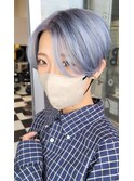 ハンサムショート/ブルーシルバー/水色
