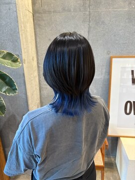 ニカ 溝の口(NICA) インナーカラー/ネイビーブルー/ウルフスタイル/溝の口