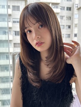 スミス 秋葉原(Smith) レイヤーカットハッシュカット顔まわりミディアムロング