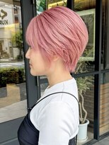アイフィール アヴェダ 瑞江店(i feel AVEDA)&nbsp;【藤田】ブリーチ有りのピンクカラー×丸みショート