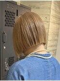 ブラウンベージュグレージュカラーミルクティーベージュミニボブ