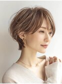 大人ショート 白髪ぼかし 脱白髪染ハイライト 40代50代60代