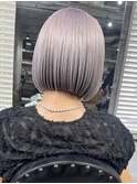 20. 卵型/ツヤボブ/ラベンダー/ブリーチカラー/透明感