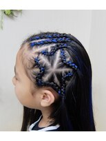 エクステ専門店ミキ 横浜店(MIKI) コーンロウ☆彡星☆青エクステ