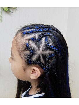 エクステ専門店ミキ 横浜店(MIKI) コーンロウ☆彡星☆青エクステ