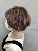 【Zina銀座】ショート×ハイライト×ピンクベージュ