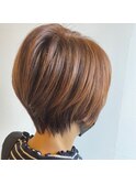 大人かわいい丸みショートボブ